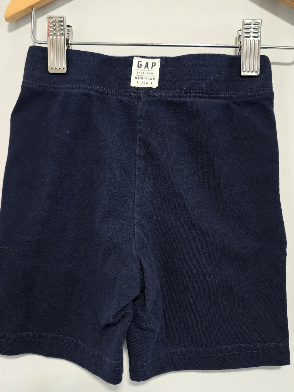 3 For $12 GAP Navy Soft Cotton Pull-On Shorts with Drawstring.